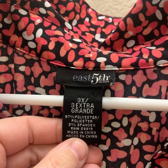 Plus Size Womens Button Down Blouse - Picture 3 of 5